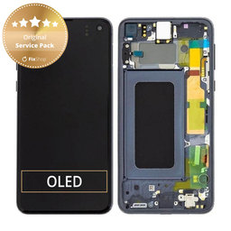 Samsung Galaxy S10e G970F - LCD Displej + Dotykové Sklo + Rám (Prism Black) - GH82-18852A, GH82-18836A Genuine Service Pack