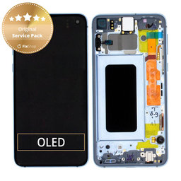 Samsung Galaxy S10e G970F - LCD Displej + Dotykové Sklo + Rám (Prism Blue) - GH82-18852C, GH82-18836C Genuine Service Pack