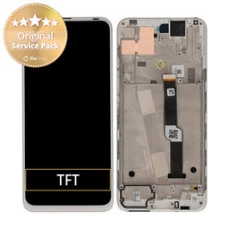 Motorola One Fusion Plus - LCD Displej + Dotykové Sklo + Rám (Moonlight White) - 5D68C16858 Genuine Service Pack