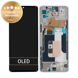 LG Velvet 5G - LCD Displej + Dotykové Sklo + Rám (Aurora White) - ACQ30212301 Genuine Service Pack