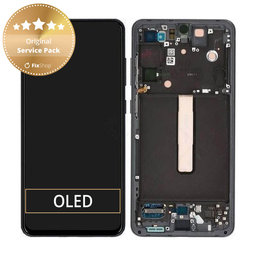 Samsung Galaxy S21 FE G990B - LCD Displej + Dotykové Sklo + Rám (Graphite) - GH82-26414A, GH82-26420A, GH82-26590A Genuine Service Pack