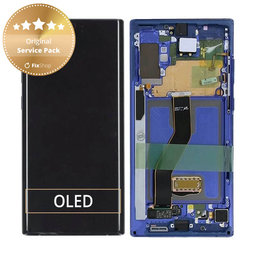 Samsung Galaxy Note 10 Plus N975F - LCD Displej + Dotykové Sklo + Rám (Aurora Blue) - GH82-20838D, GH82-20900D Genuine Service Pack