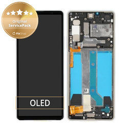 Sony Xperia 10 IV XQCC54 - LCD Displej + Dotykové Sklo + Rám (White) - A5047174A Genuine Service Pack