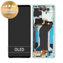 Sony Xperia 1 IV XQCT54 - LCD Displej + Dotykové Sklo + Rám (White) - A5046145A Genuine Service Pack