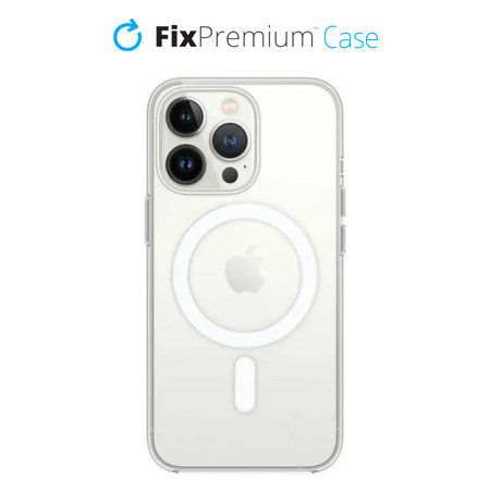 FixPremium - Silikonové Pouzdro s MagSafe pro iPhone 13 Pro, transparentná