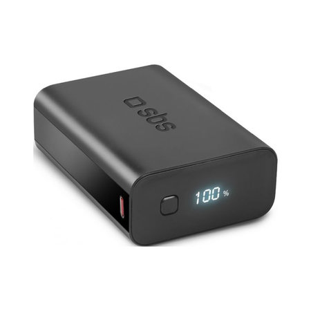 SBS - PowerBank s LCD 20 000 mAh, USB, USB-C PowerDelivery 20W, černá