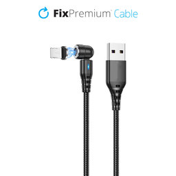 FixPremium - Lightning / USB Magnetický Kabel (1m), černá