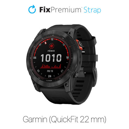 FixPremium - Silikónový Remienok pro Garmin (QuickFit 22mm), čierny