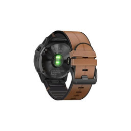 FixPremium - Kožený Řemínek pro Garmin (QuickFit 26mm), svetlě hnědá