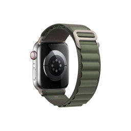 FixPremium - Řemínek Alpine Loop pro Apple Watch (42, 44, 45 a 49mm), zelená