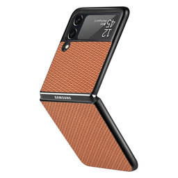 FixPremium - Pouzdro Carbon pro Samsung Galaxy Z Flip 3, hnědá