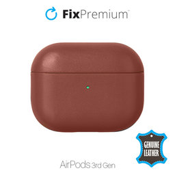 FixPremium - Kožené Pouzdro pro AirPods 3, hnědá