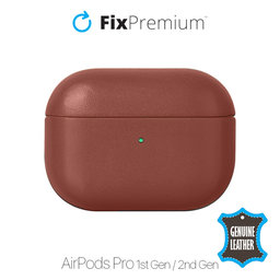 FixPremium - Kožené Pouzdro pro AirPods Pro, hnědá