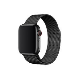 FixPremium - Řemínek Milanese Loop pro Apple Watch (42, 44, 45 a 49mm), černá