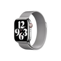 FixPremium - Řemínek Milanese Loop pro Apple Watch (42, 44, 45 a 49mm), stříbrná