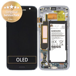 Samsung Galaxy S7 Edge G935F - LCD Displej + Dotykové Sklo + Rám + Baterie (Black) - GH82-13359A Genuine Service Pack