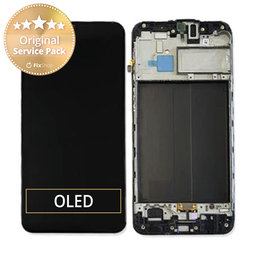 Samsung Galaxy M30 M305F - LCD Displej + Dotykové Sklo + Rám (Black) - GH82-19347A, GH82-20624A Genuine Service Pack