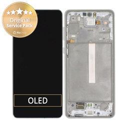 Samsung Galaxy A73 5G A736B - LCD Displej + Dotykové Sklo + Rám (Awesome White) - GH82-28686B, GH82-28884B Genuine Service Pack