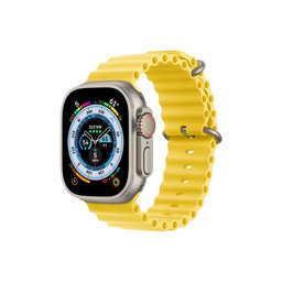 FixPremium - Řemínek Ocean Loop pro Apple Watch (42, 44, 45 a 49mm), žlutá