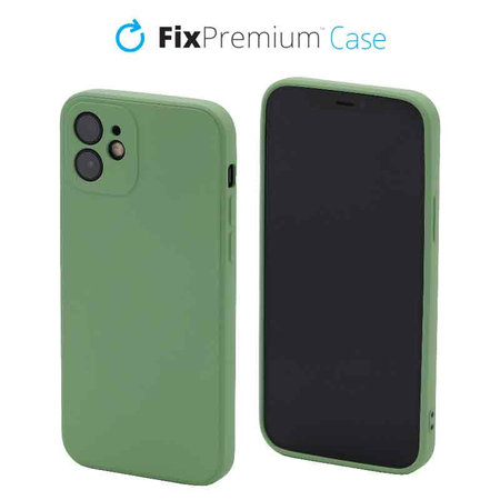 FixPremium - Puzdro Rubber pro iPhone 12 a 12 Pro, zelená