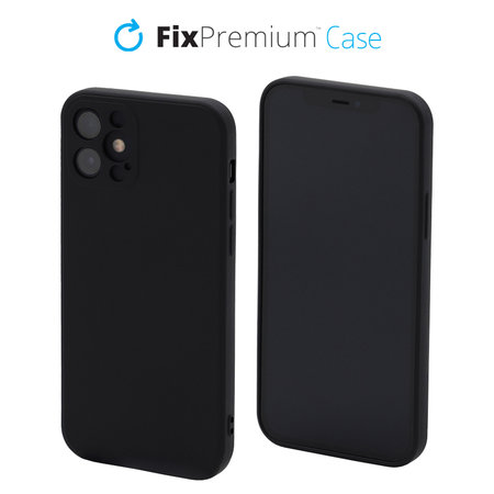 FixPremium - Puzdro Rubber pro iPhone 12 mini, černá