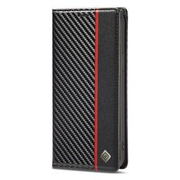 FixPremium - Puzdro Carbon Wallet pro iPhone 11, černá