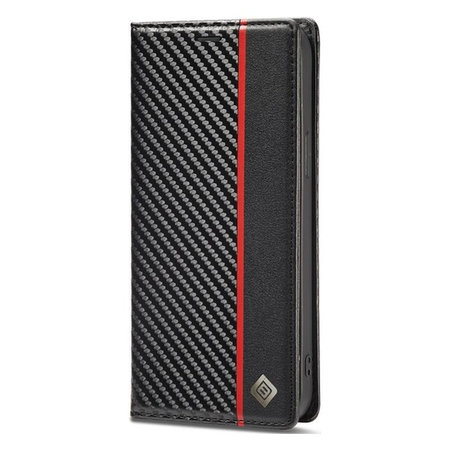 FixPremium - Puzdro Carbon Wallet pro iPhone 14 Pro, černá