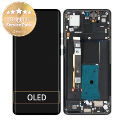 Motorola Edge 40 - LCD Displej + Dotykové Sklo + Rám (Eclipse Black) - 5D68C22670 Genuine Service Pack