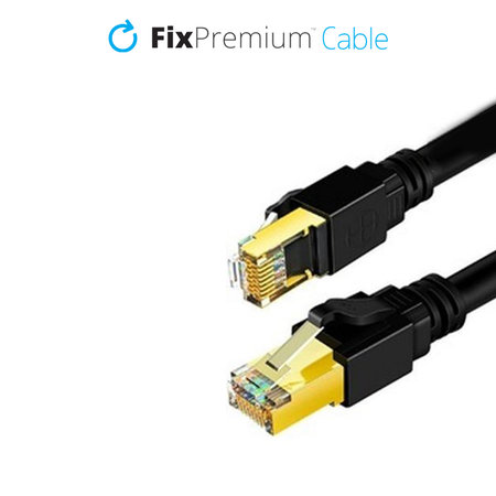 FixPremium - Síťový Kabel - RJ45 / RJ45 (10m), černá