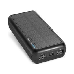 SBS - PowerBank Solar, 20 000 mAh, černá