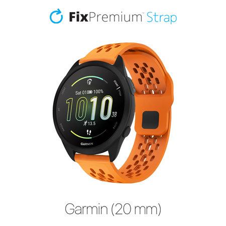 FixPremium - Univerzální silikonový řemínek pro Garmin (20 mm), oranžový