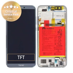 Huawei Honor 9 Lite - LCD Displej + Dotykové Sklo + Rám + Baterie (Glacier Grey) - 02351SNR Genuine Service Pack