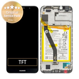 Huawei Y6 (2018), Y6 Prime (2018) - LCD Displej + Dotykové Sklo + Rám + Baterie (Black) - 02351WLJ Genuine Service Pack