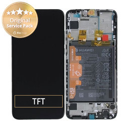 Huawei P Smart (2019), P Smart Plus (2019) - LCD Displej + Dotykové Sklo + Rám + Baterie (Midnight Black) - 02352JEY, 02352JFA Genuine Service Pack