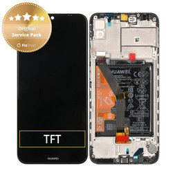 Huawei Y6 (2019) - LCD Displej + Dotykové Sklo + Rám + Baterie (Midnight Black) - 02352LVM, 02352LVN Genuine Service Pack