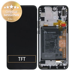 Huawei P Smart Z, Y9 Prime (2019) - LCD Displej + Dotykové Sklo + Rám + Baterie (Midnight Black) - 02352RRF Genuine Service Pack