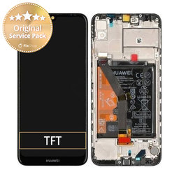 Huawei Y6s - LCD Displej + Dotykové Sklo + Rám + Baterie (Starry Black) - 02353JJV Genuine Service Pack