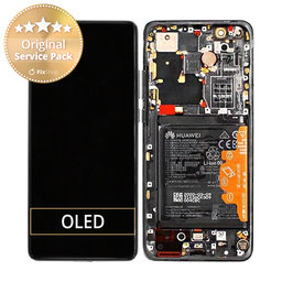 Huawei P40 Pro Plus - LCD Displej + Dotykové Sklo + Rám + Baterie + Senzor Otisku Prsta (Ceramic Black) - 02353RVJ Genuine Service Pack