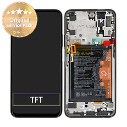 Huawei P Smart Pro - LCD Displej + Dotykové Sklo + Rám (Black) - 02352YLP Genuine Service Pack