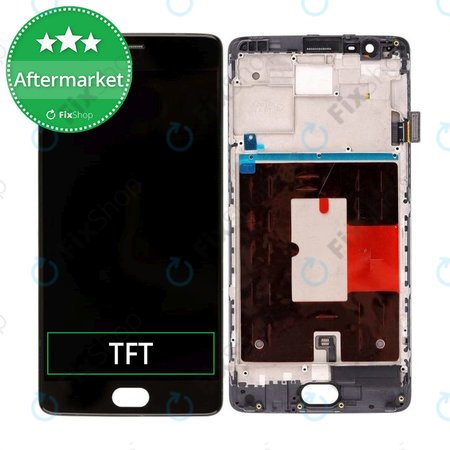 OnePlus 3T - LCD Displej + Dotykové Sklo + Rám (Black) TFT