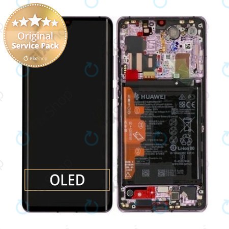 Huawei P30 Pro - LCD Displej + Dotykové Sklo + Rám + Baterie (Misty Lavender) - 02353DGM Genuine Service Pack