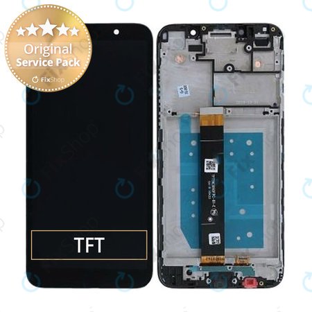 Motorola Moto E6 Play - LCD Displej + Dotykové Sklo + Rám (Steel Black) - 5D68C15720 Genuine Service Pack