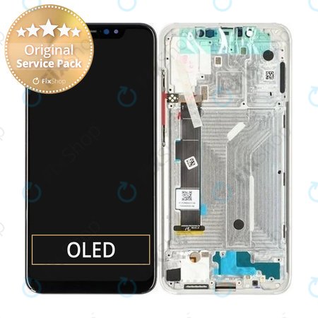 Xiaomi Mi 8 - LCD Displej + Dotykové Sklo + Rám (Silver) - 560310020033, 560310002033 Genuine Service Pack