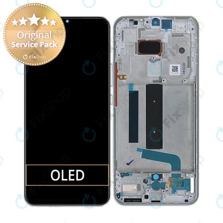 Xiaomi Mi 10 Lite - LCD Displej + Dotykové Sklo + Rám (Dream White) - 56000500J900 Genuine Service Pack