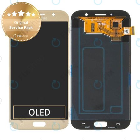 Samsung Galaxy A7 A720F (2017) - LCD Displej + Dotykové Sklo (Gold Sand) - GH97-19723B, GH97-19811B Genuine Service Pack