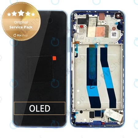 Xiaomi Mi 11 Lite 4G - LCD Displej + Dotykové Sklo + Rám (Bubblegum Blue) - 5600040K9A00, 56000C0K9A00 Genuine Service Pack