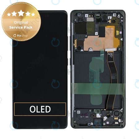 Samsung Galaxy S10 Lite G770F - LCD Displej + Dotykové Sklo + Rám (Prism Black) - GH82-21672A, GH82-22044A, GH82-22045A, GH82-21992A, GH82-22045A Genuine Service Pack