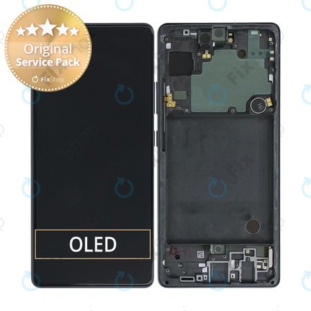 Samsung Galaxy A71 5G A716B - LCD Displej + Dotykové Sklo + Rám (Prism Cube Black) - GH82-22804A Genuine Service Pack