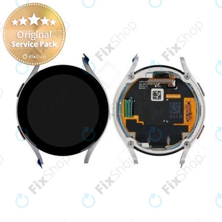 Samsung Galaxy Watch 4 44mm R870, R875 - LCD Displej + Dotykové Sklo + Rám (Silver) - GH97-26410B Genuine Service Pack