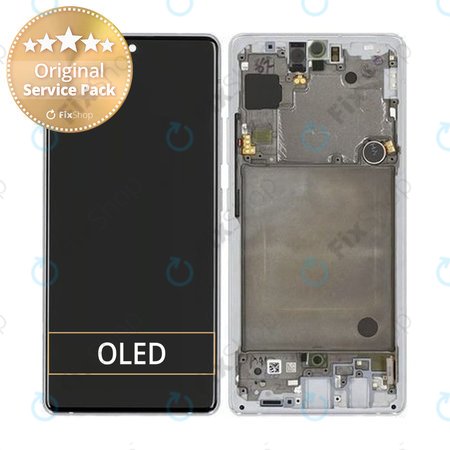 Samsung Galaxy A71 5G A716B - LCD Displej + Dotykové Sklo + Rám (Prism Cube Sliver) - GH82-22804B Genuine Service Pack